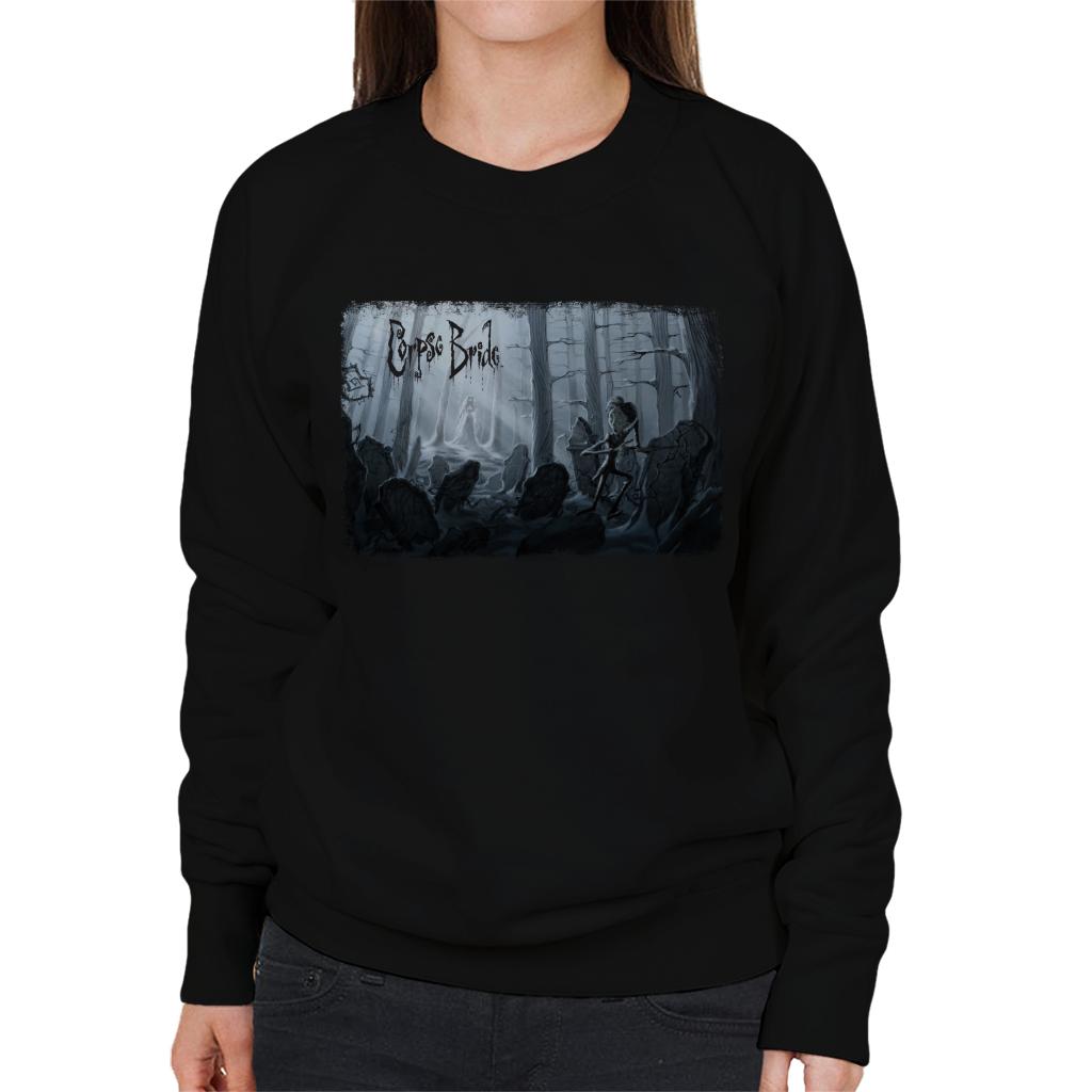 Corpse Bride Victor Van Dort Running From Emily Women's Sweatshirt-ALL + EVERY