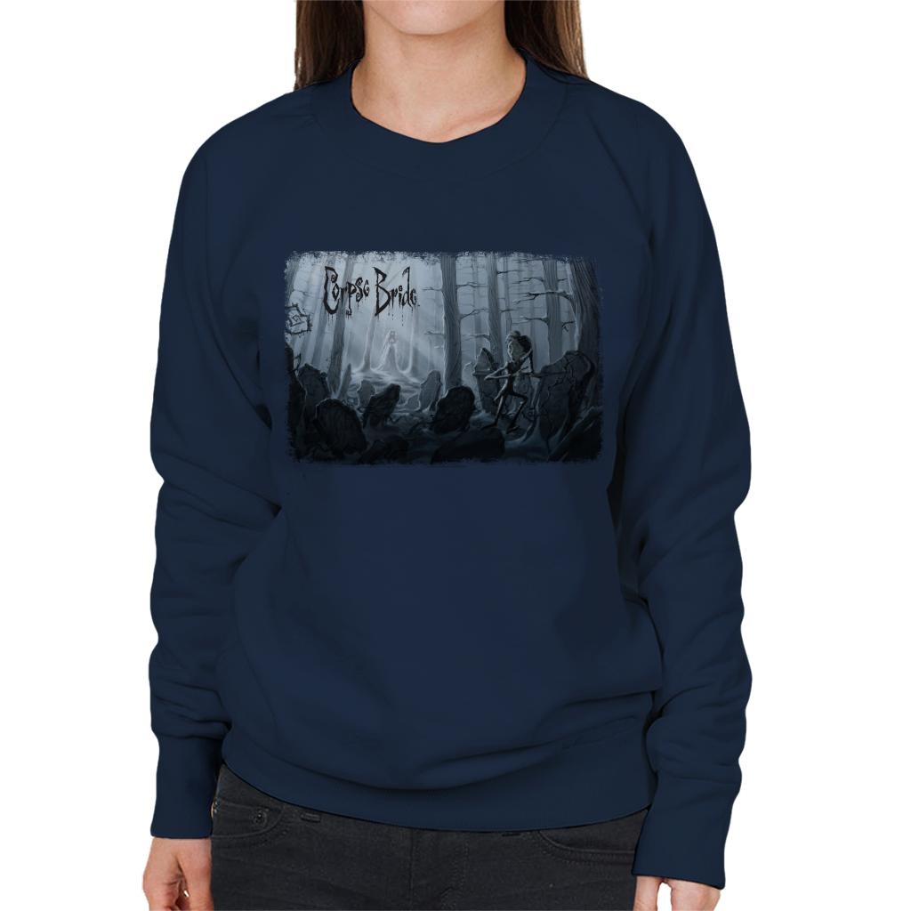 Corpse Bride Victor Van Dort Running From Emily Women's Sweatshirt-ALL + EVERY