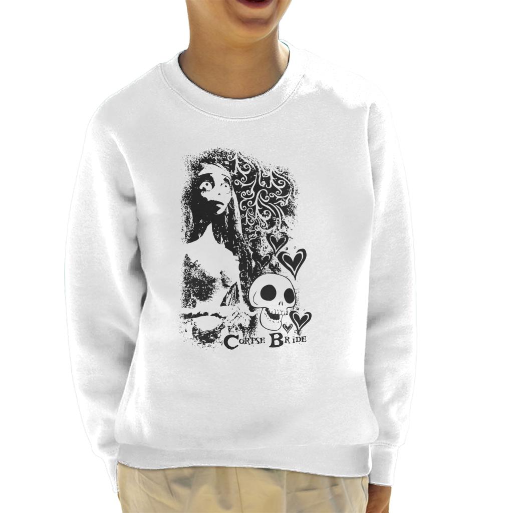 Corpse Bride Emily Skulls Kid's Sweatshirt-ALL + EVERY