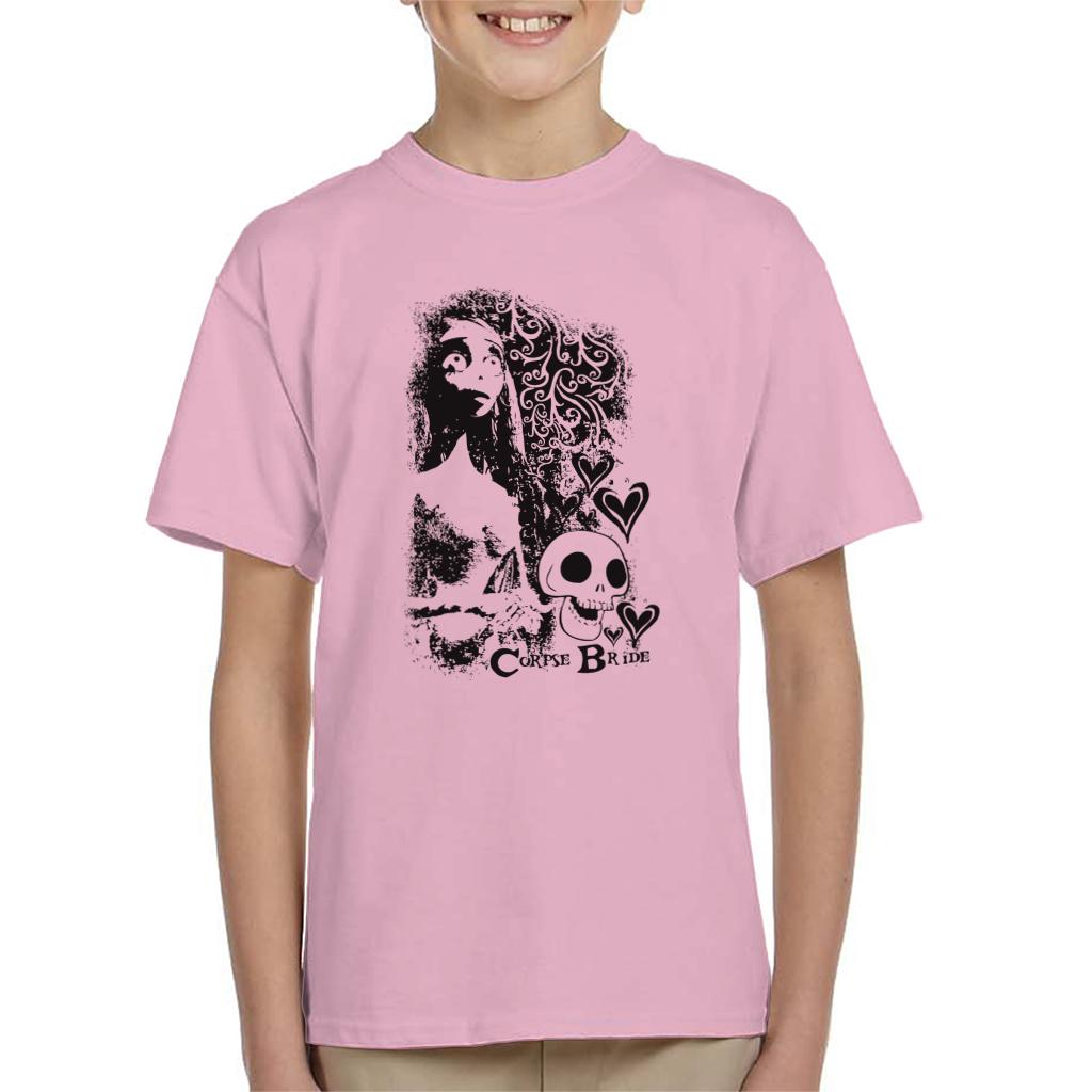 Corpse Bride Emily Skulls Kid's T-Shirt-ALL + EVERY