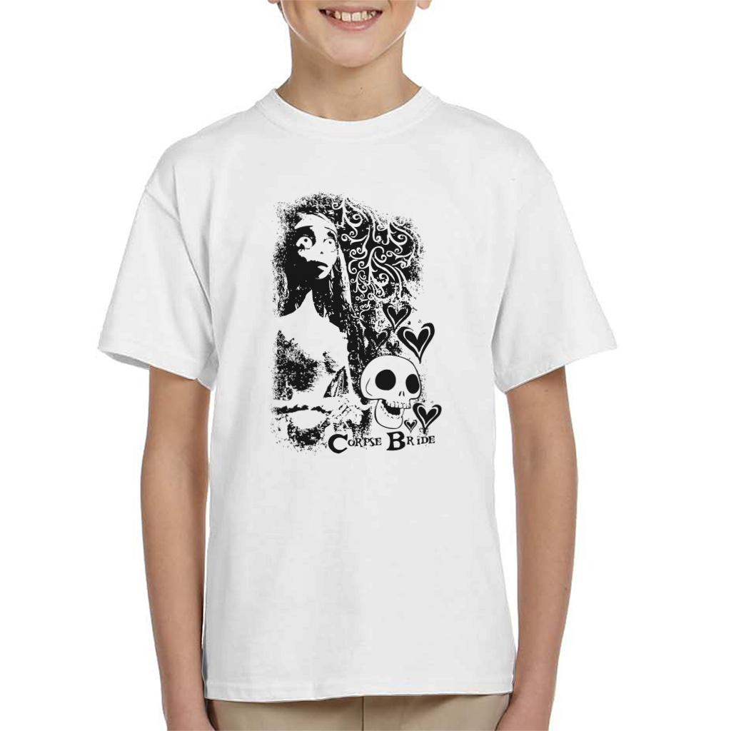 Corpse Bride Emily Skulls Kid's T-Shirt-ALL + EVERY