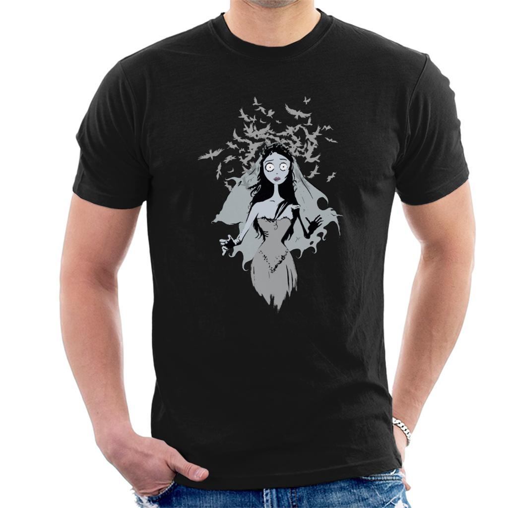 Corpse Bride Emily Surrounded By Bird Silhouettes Men's T-Shirt-ALL + EVERY