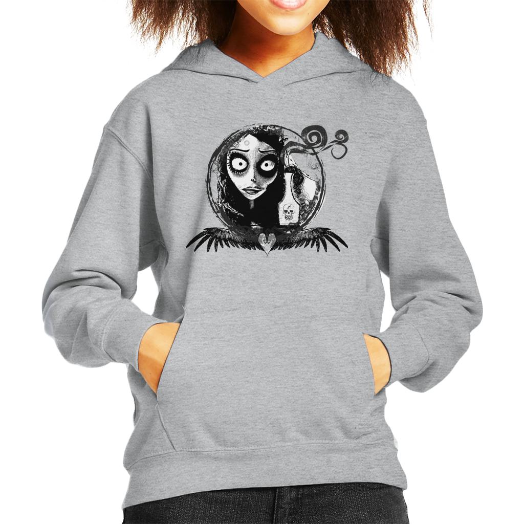 Corpse Bride Emily Looking In The Mirror Kid's Hooded Sweatshirt-ALL + EVERY