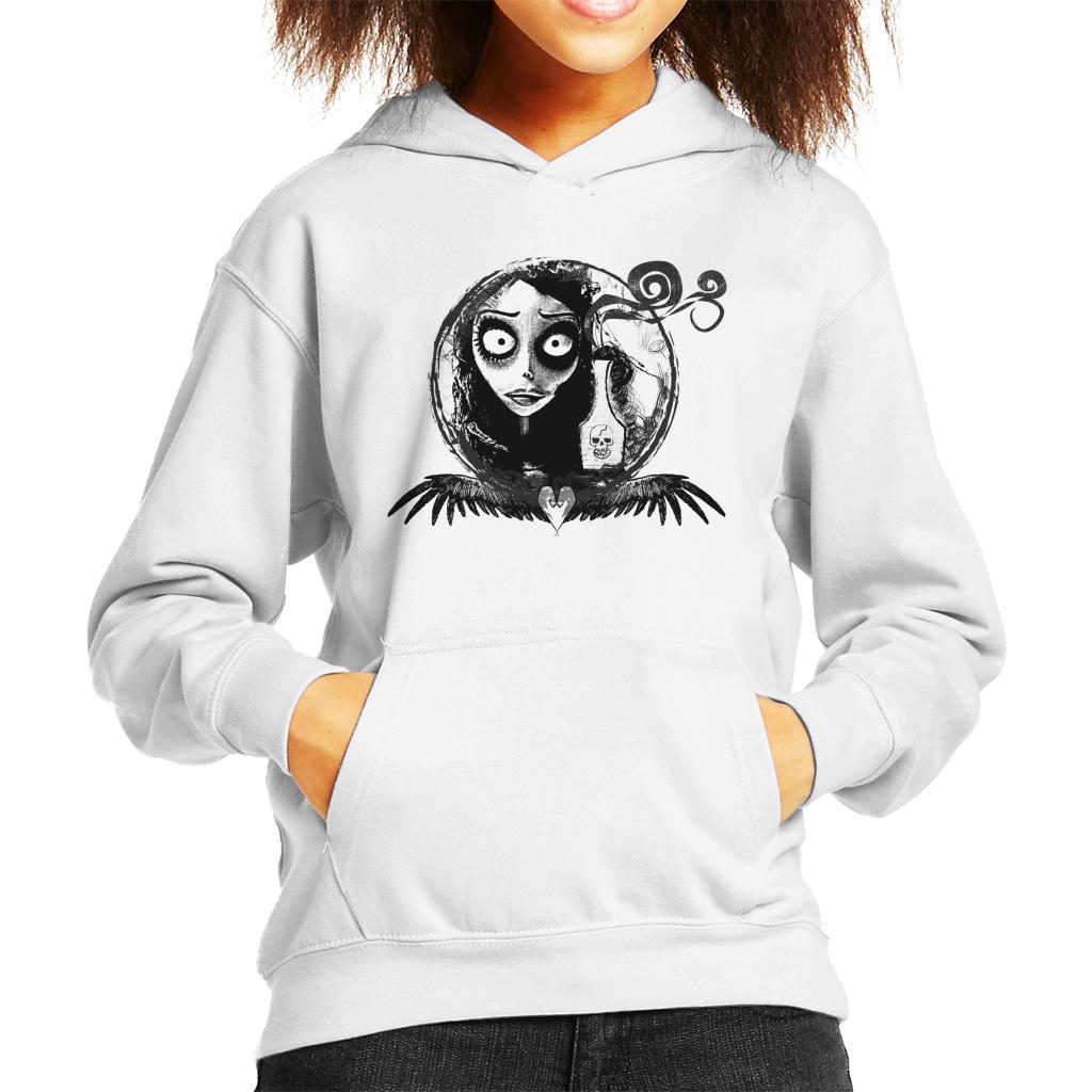 Corpse Bride Emily Looking In The Mirror Kid's Hooded Sweatshirt-ALL + EVERY