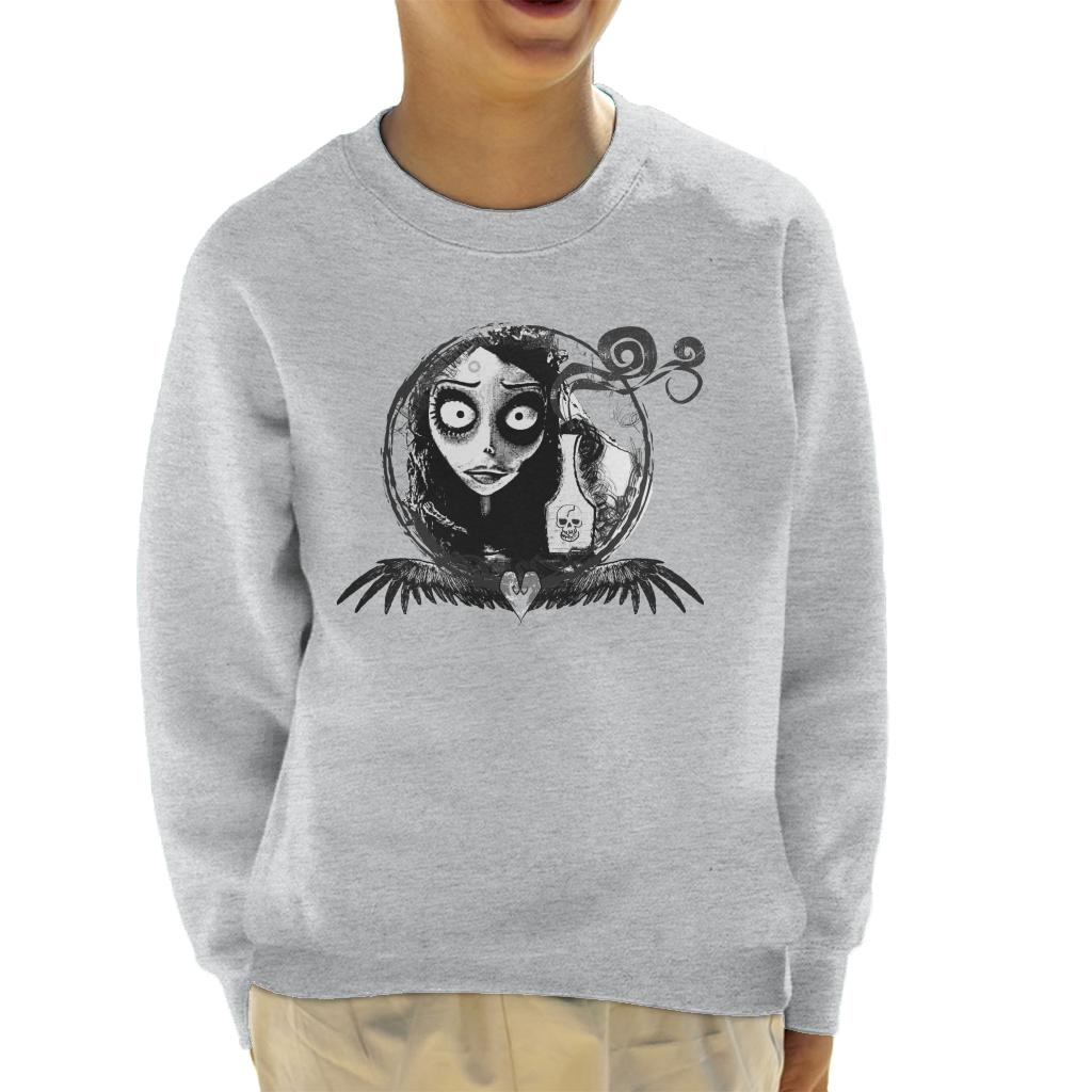 Corpse Bride Emily Looking In The Mirror Kid's Sweatshirt-ALL + EVERY