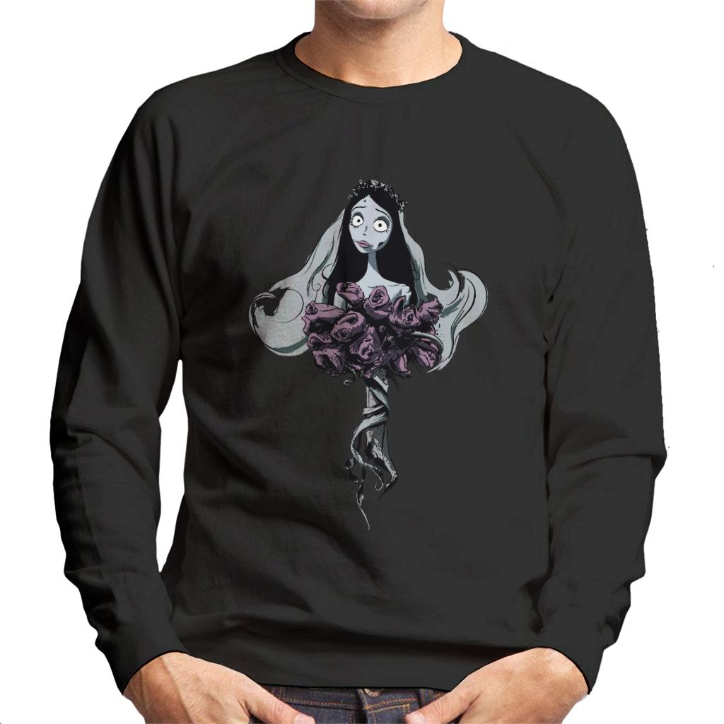 Corpse Bride Emily Red Roses Men's Sweatshirt-ALL + EVERY