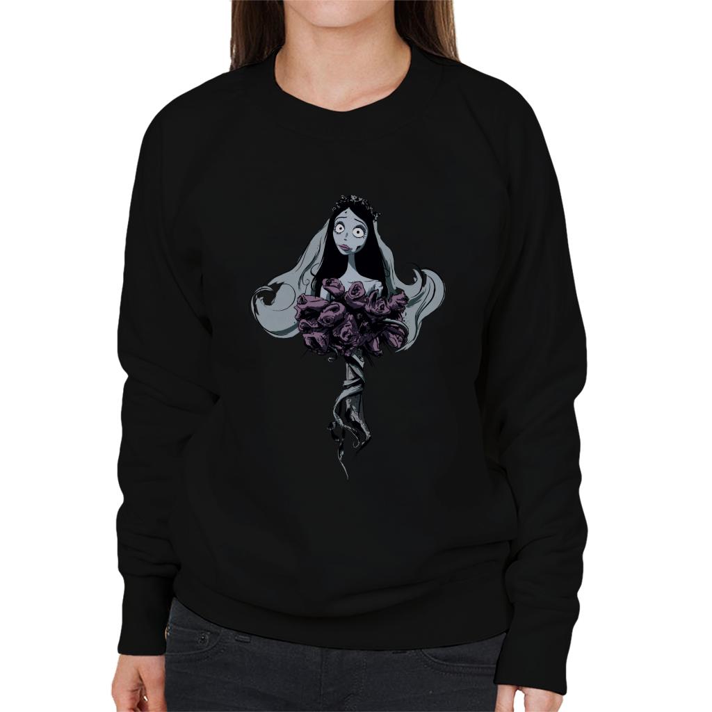 Corpse Bride Emily Red Roses Women's Sweatshirt-ALL + EVERY