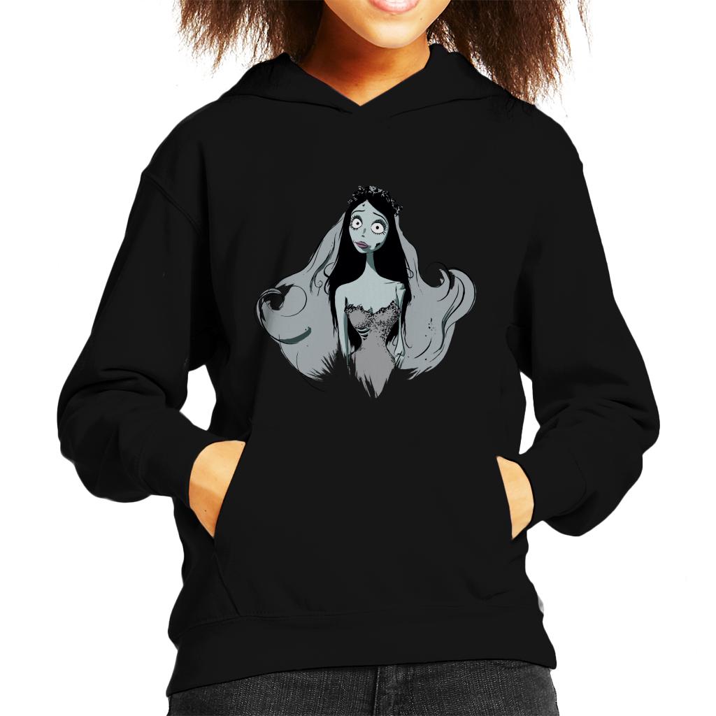 Corpse Bride Halloween Emily Portrait Kid's Hooded Sweatshirt-ALL + EVERY