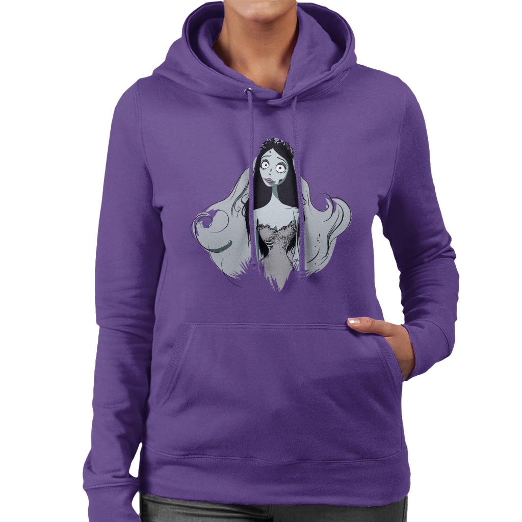 Corpse Bride Halloween Emily Portrait Women's Hooded Sweatshirt-ALL + EVERY