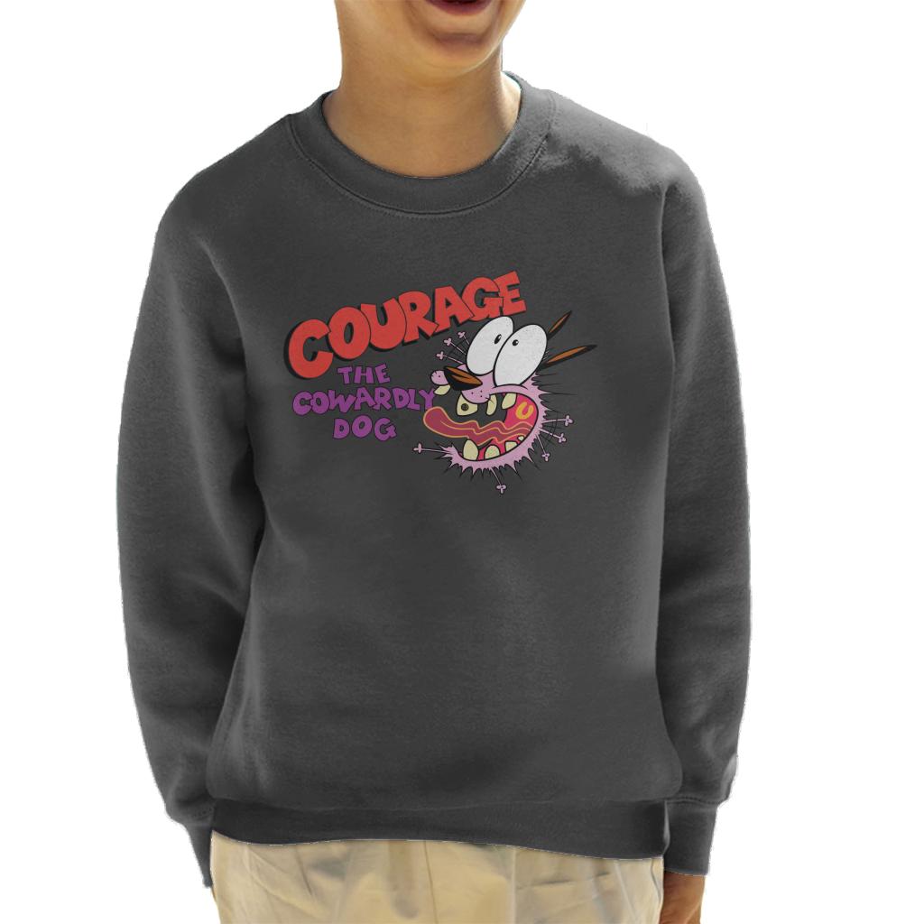 Courage The Cowardly Dog Halloween Scared Kid's Sweatshirt-ALL + EVERY