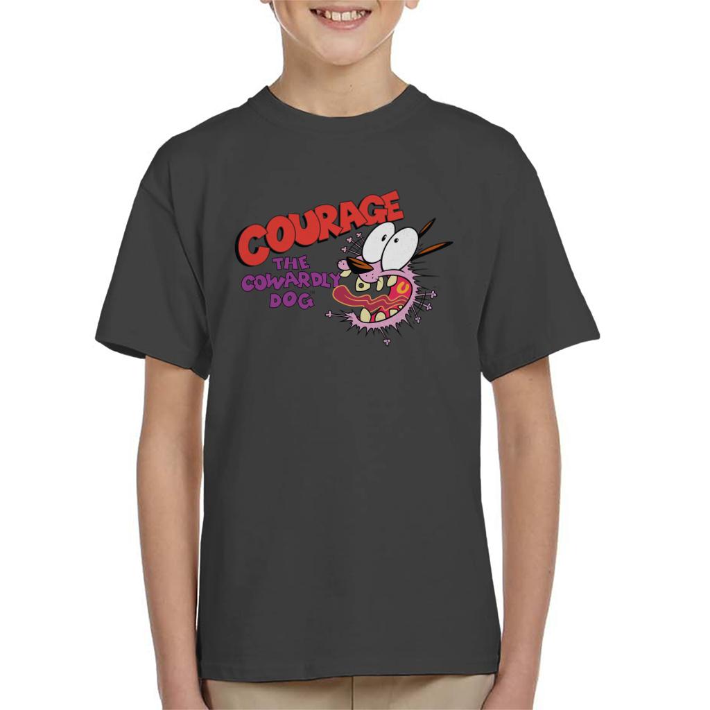 Courage The Cowardly Dog Halloween Scared Kid's T-Shirt-ALL + EVERY