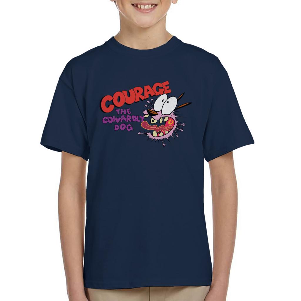 Courage The Cowardly Dog Halloween Scared Kid's T-Shirt-ALL + EVERY