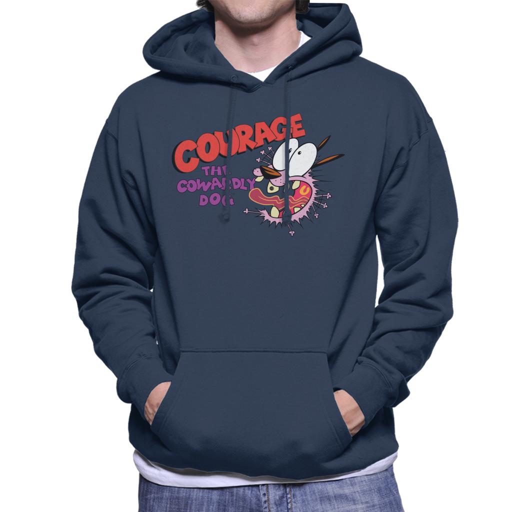 Courage The Cowardly Dog Halloween Scared Men's Hooded Sweatshirt-ALL + EVERY