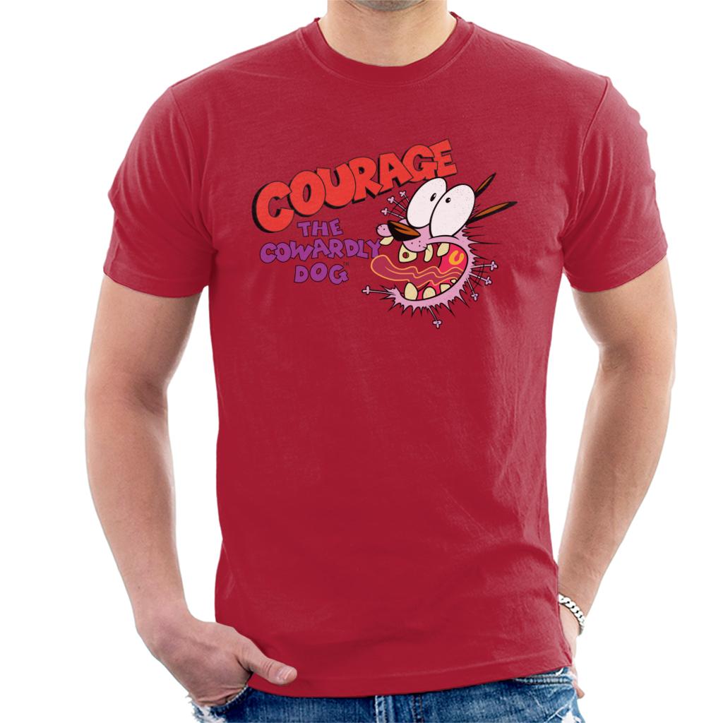 Courage The Cowardly Dog Halloween Scared Men's T-Shirt-ALL + EVERY