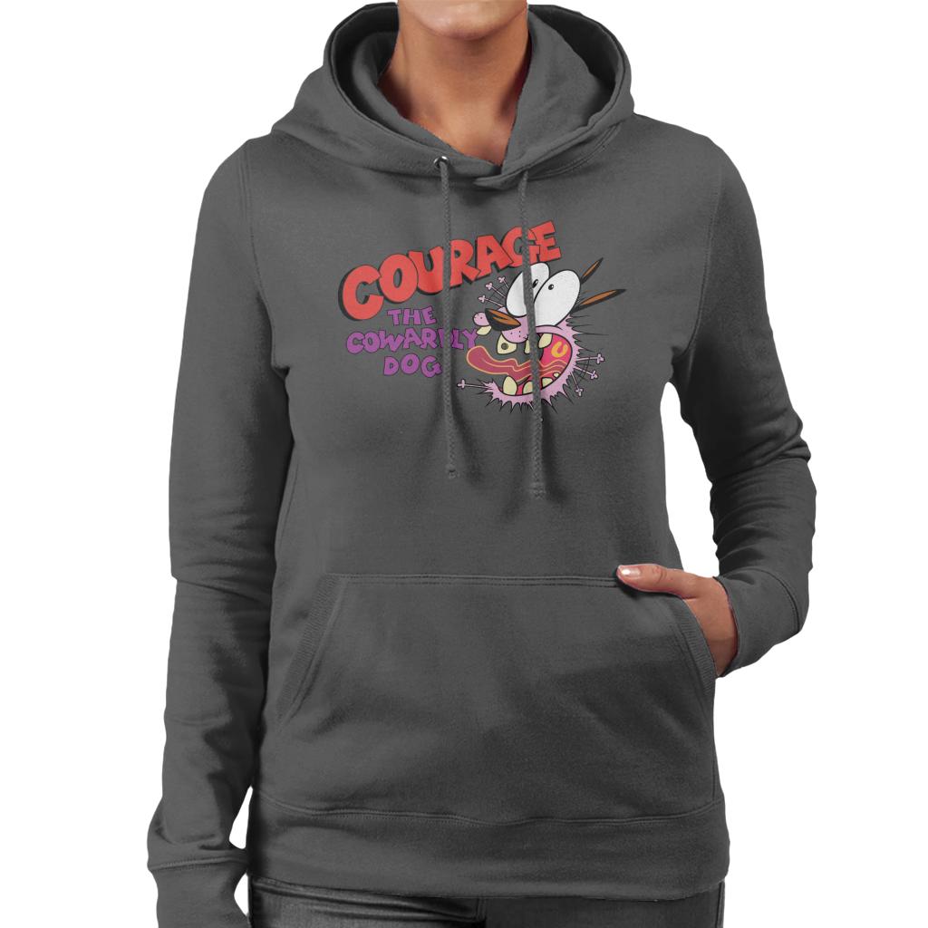 Courage The Cowardly Dog Halloween Scared Women's Hooded Sweatshirt-ALL + EVERY