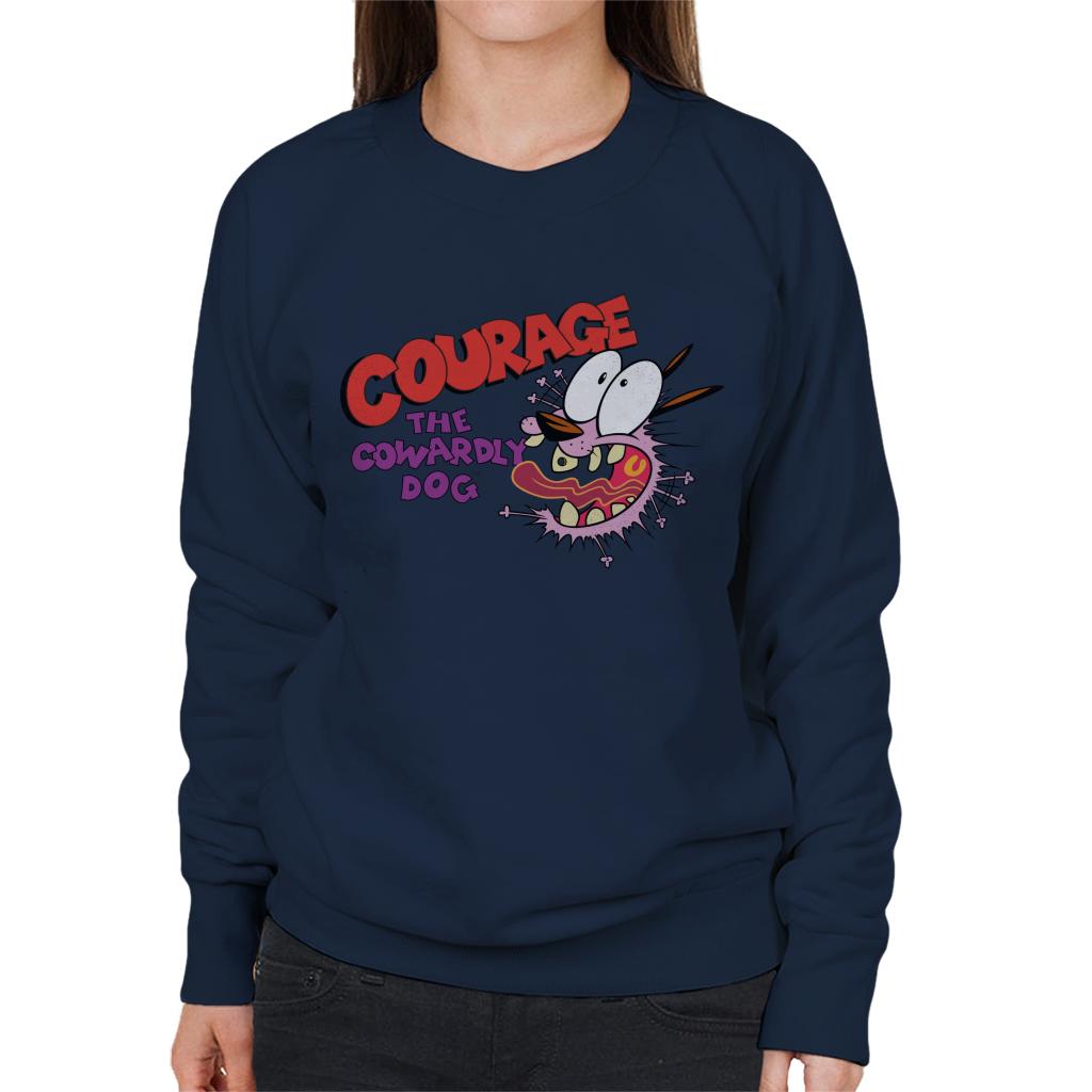 Courage The Cowardly Dog Halloween Scared Women's Sweatshirt-ALL + EVERY