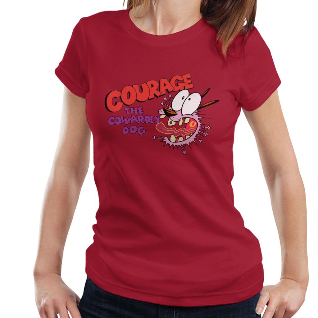 Courage The Cowardly Dog Halloween Scared Women's T-Shirt-ALL + EVERY