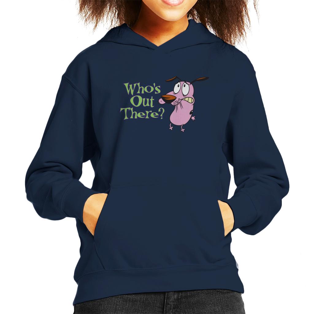 Courage The Cowardly Dog Halloween Who's Out There Kid's Hooded Sweatshirt-ALL + EVERY