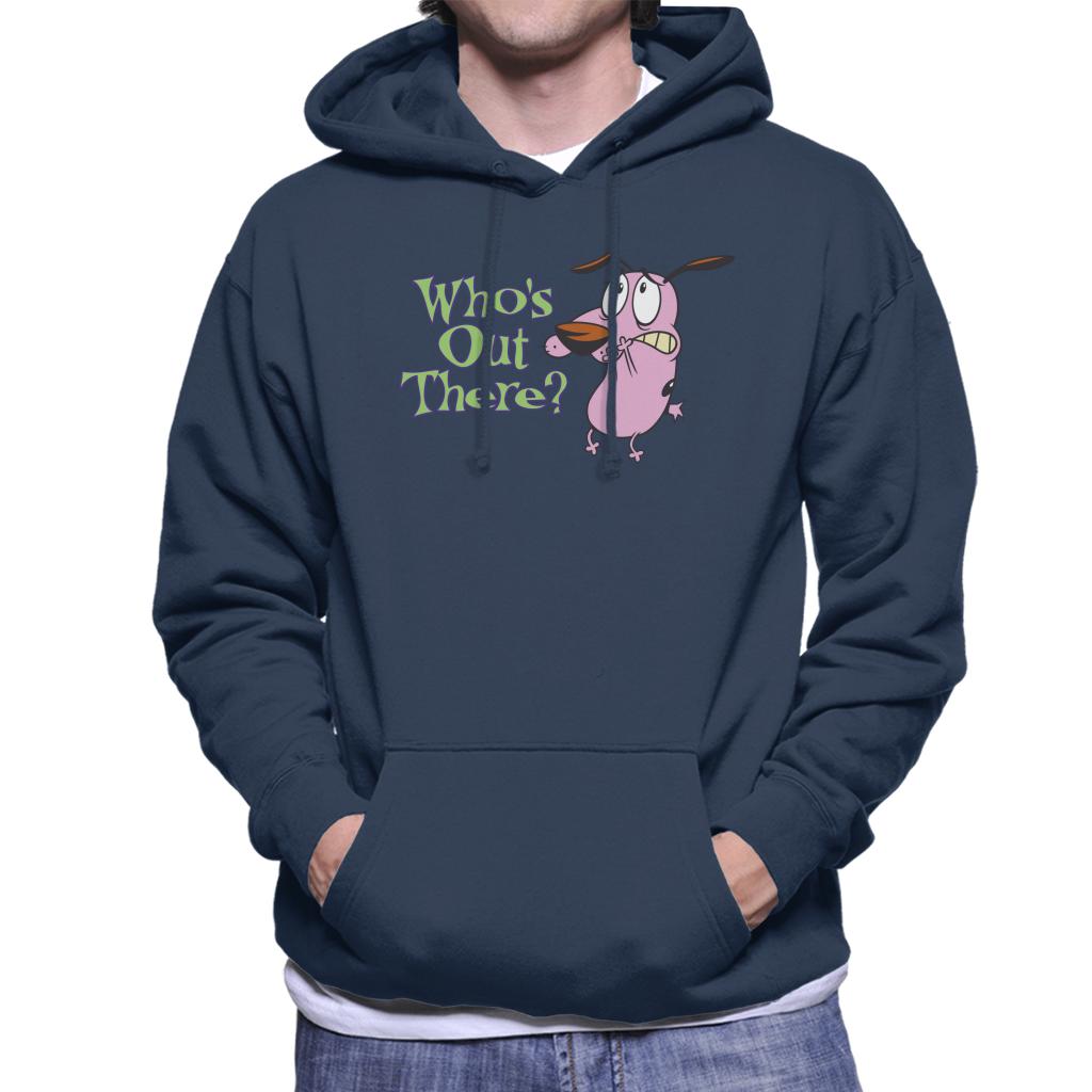 Courage The Cowardly Dog Halloween Who's Out There Men's Hooded Sweatshirt-ALL + EVERY