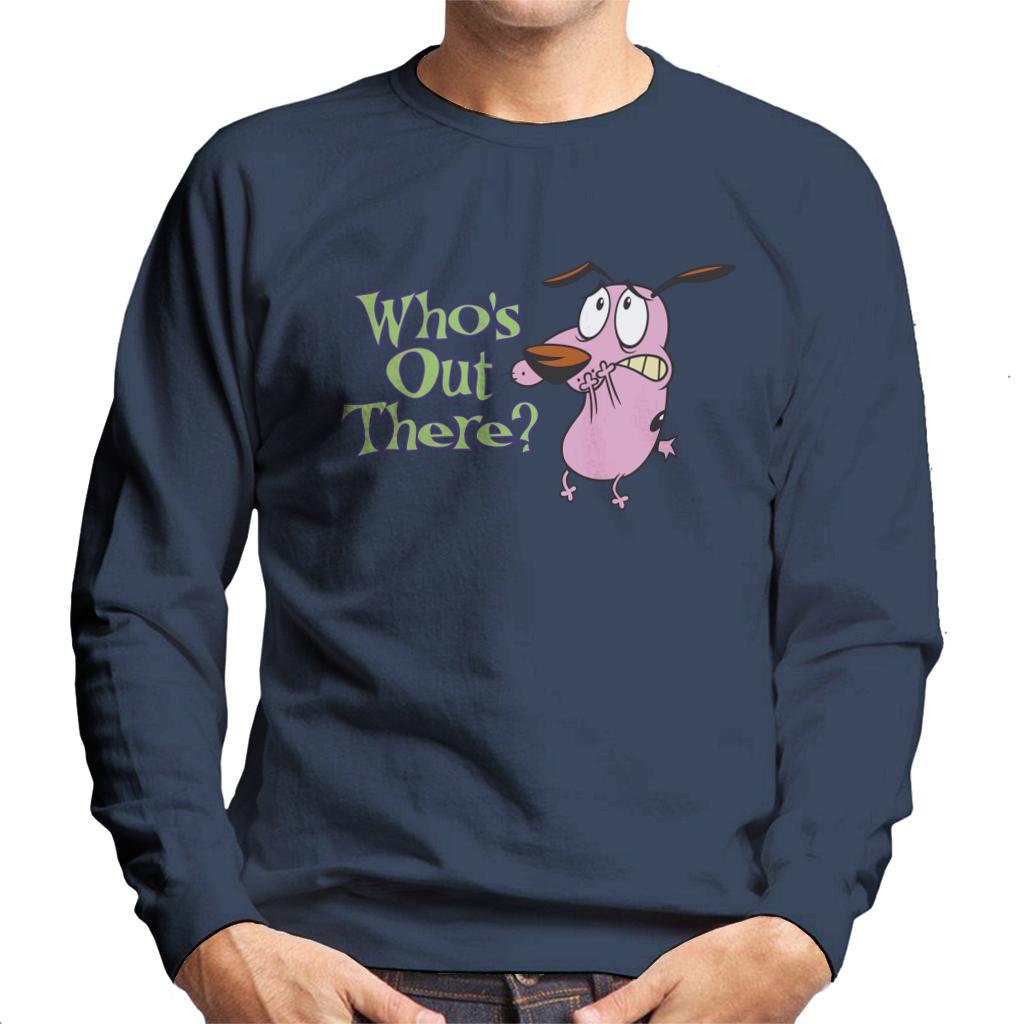 Courage The Cowardly Dog Halloween Who's Out There Men's Sweatshirt-ALL + EVERY