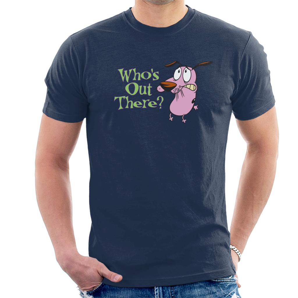 Courage The Cowardly Dog Halloween Who's Out There Men's T-Shirt-ALL + EVERY