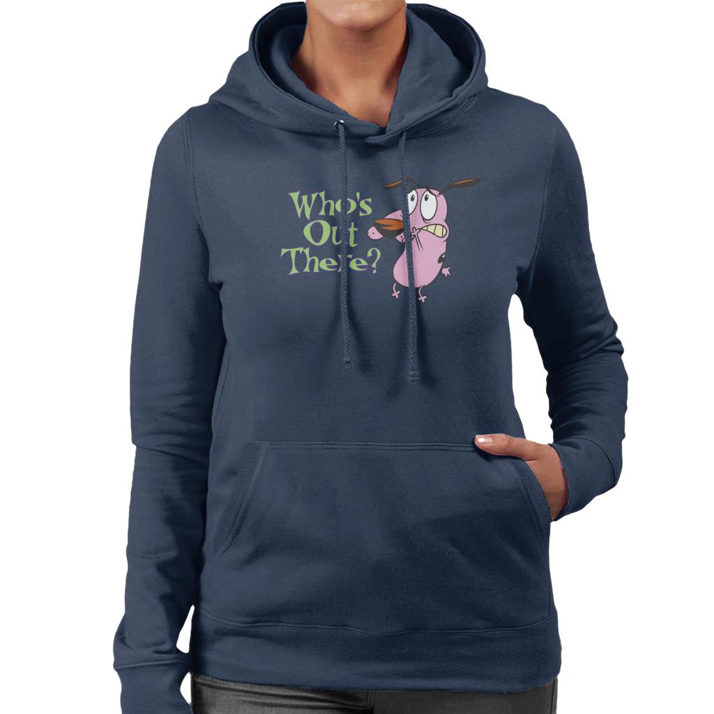 Courage The Cowardly Dog Halloween Who's Out There Women's Hooded Sweatshirt-ALL + EVERY