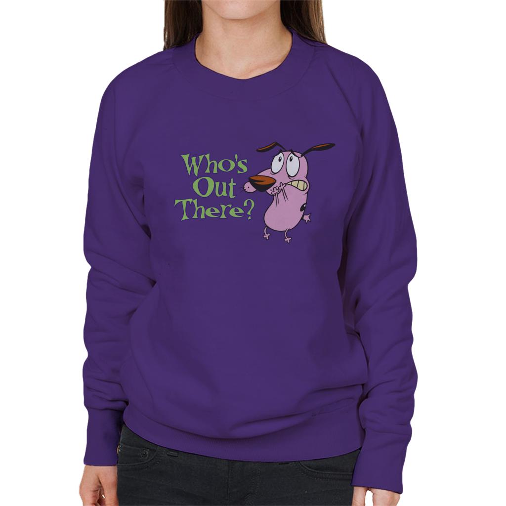 Courage The Cowardly Dog Halloween Who's Out There Women's Sweatshirt-ALL + EVERY