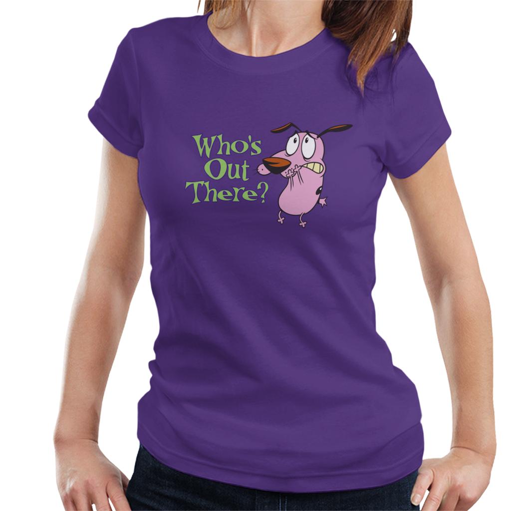 Courage The Cowardly Dog Halloween Who's Out There Women's T-Shirt-ALL + EVERY