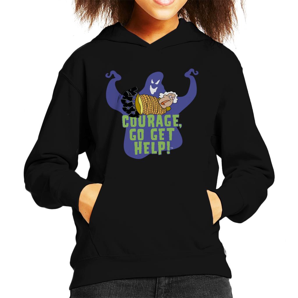 Courage The Cowardly Dog Halloween Muriel Go Get Help Kid's Hooded Sweatshirt-ALL + EVERY