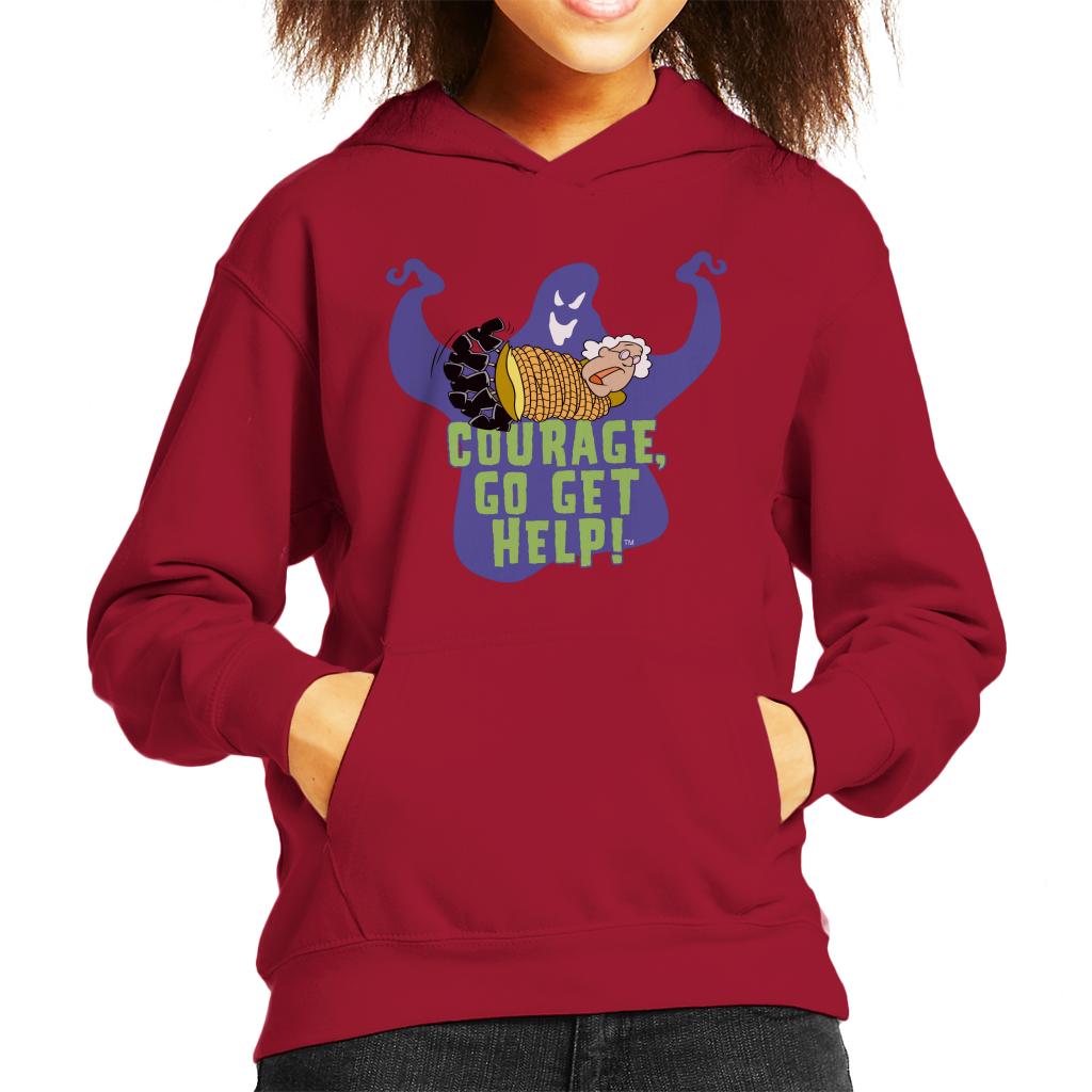 Courage The Cowardly Dog Halloween Muriel Go Get Help Kid's Hooded Sweatshirt-ALL + EVERY