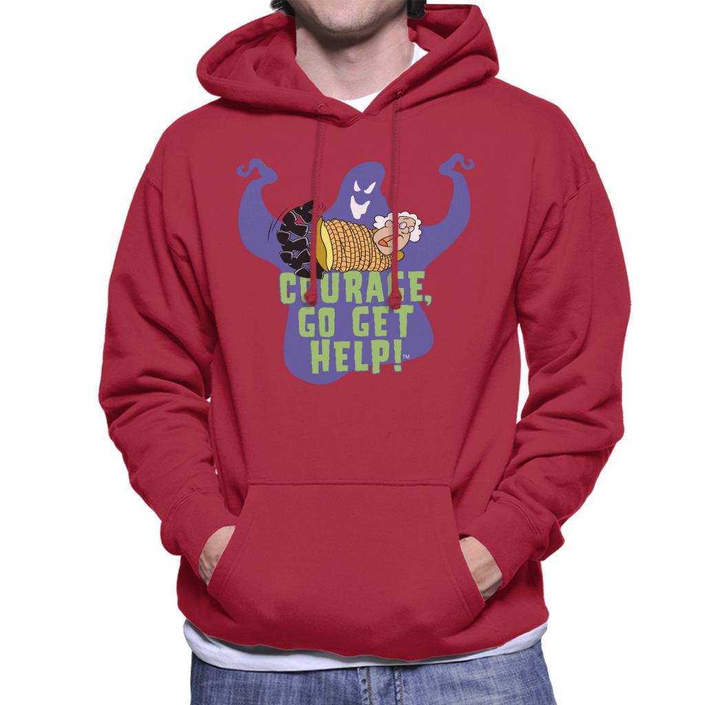 Courage The Cowardly Dog Halloween Muriel Go Get Help Men's Hooded Sweatshirt-ALL + EVERY