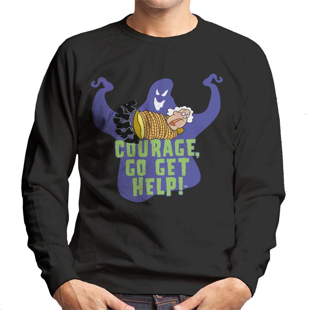 Courage The Cowardly Dog Halloween Muriel Go Get Help Men's Sweatshirt-ALL + EVERY