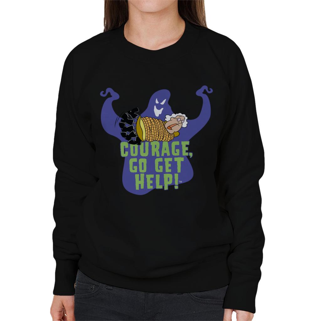 Courage The Cowardly Dog Halloween Muriel Go Get Help Women's Sweatshirt-ALL + EVERY