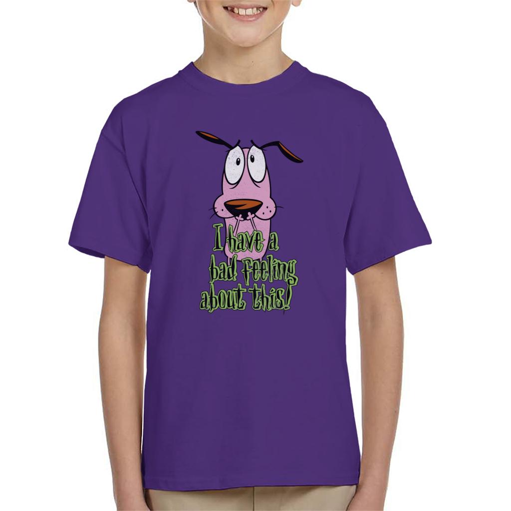 Courage The Cowardly Dog Halloween Bad Feeling Kid's T-Shirt-ALL + EVERY