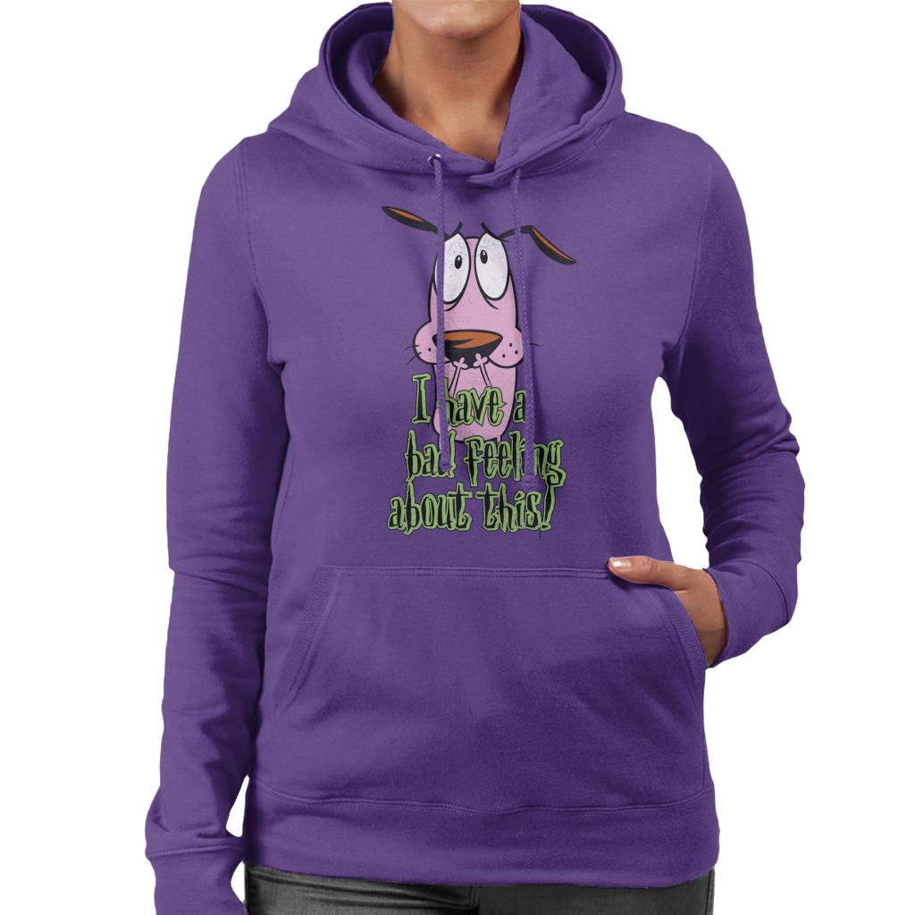 Courage The Cowardly Dog Halloween Bad Feeling Women's Hooded Sweatshirt-ALL + EVERY