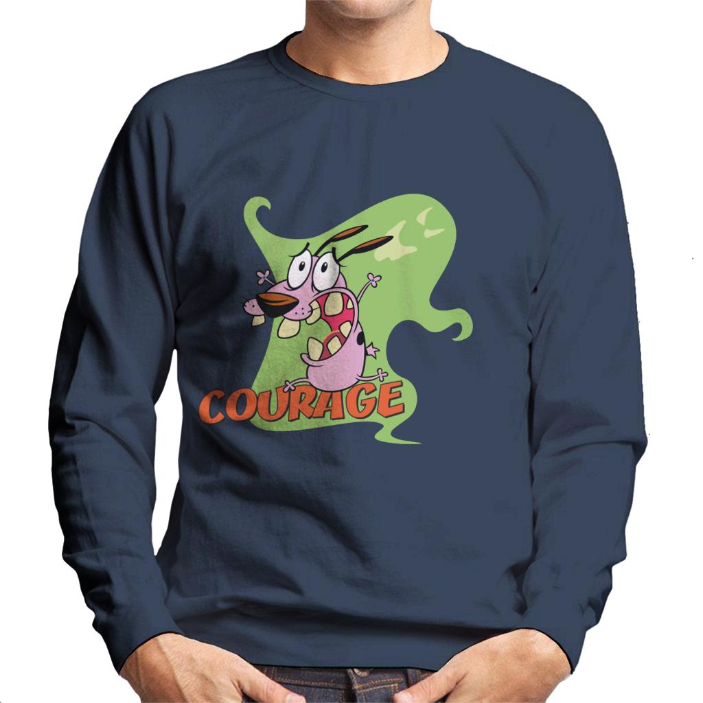 Courage The Cowardly Dog Halloween Scream Men's Sweatshirt-ALL + EVERY