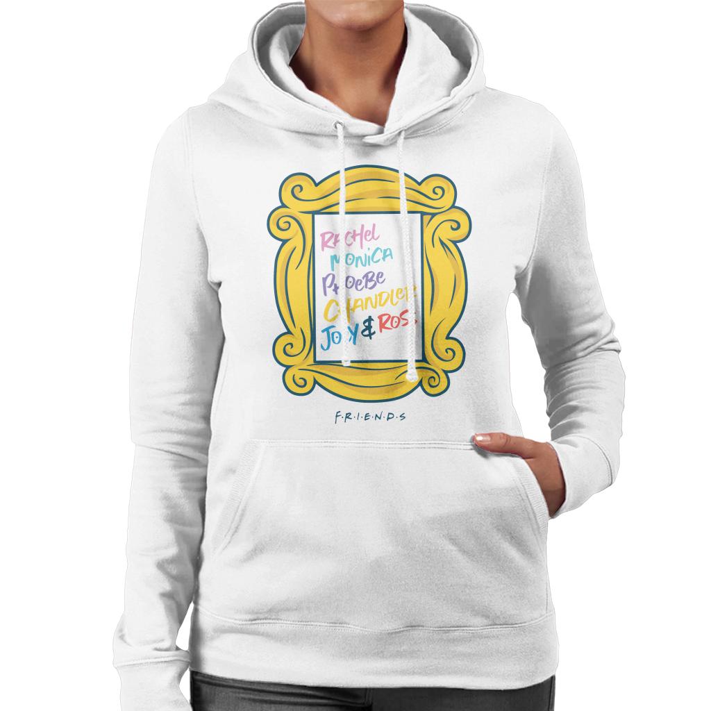 Friends Frame Character List Women's Hooded Sweatshirt-ALL + EVERY