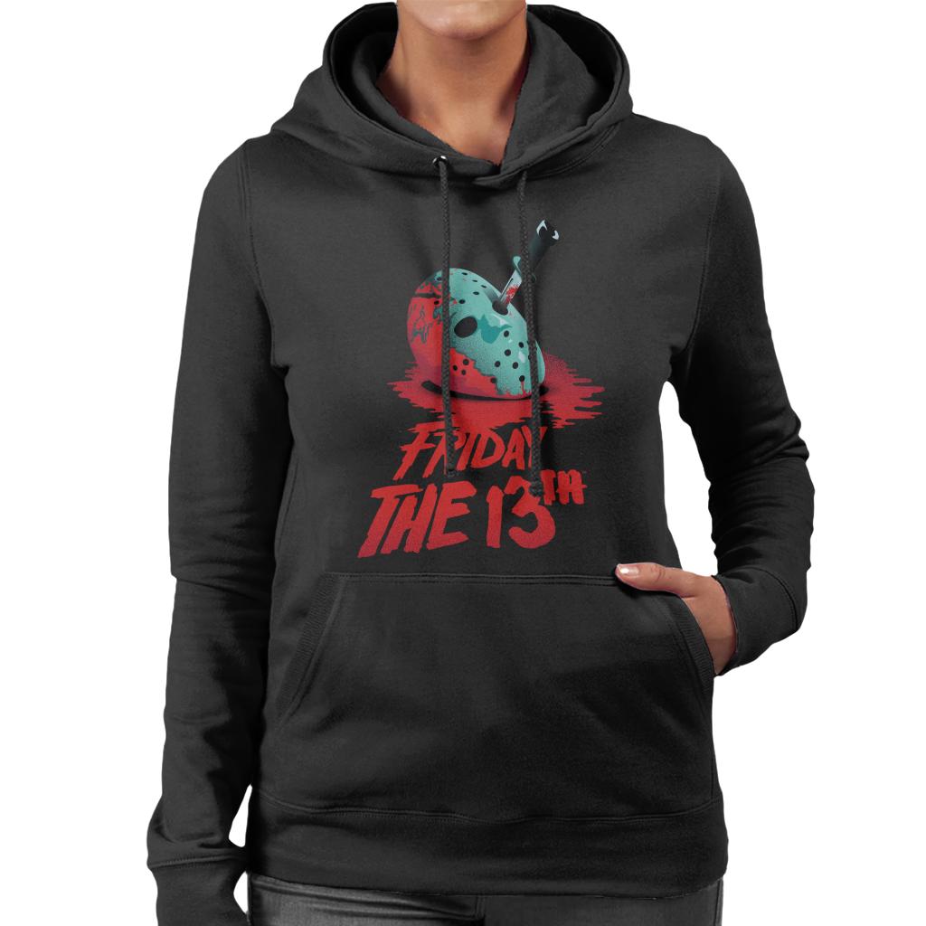 Friday 13th Crimson Jason Voorhees Crimson Face Women's Hooded Sweatshirt-ALL + EVERY