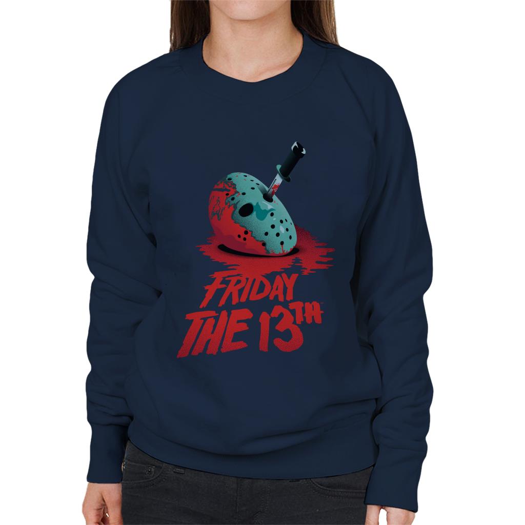 Friday 13th Crimson Jason Voorhees Crimson Face Women's Sweatshirt-ALL + EVERY