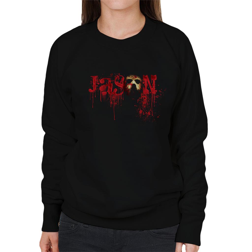 Friday 13th Jason Voorhees Crimson Logo Women's Sweatshirt-ALL + EVERY