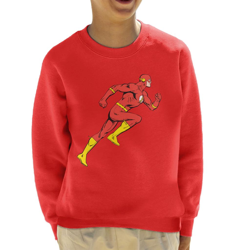 The Flash Comic Running Kid's Sweatshirt-ALL + EVERY