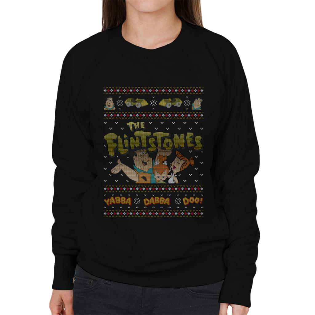 The Flintstones Christmas Yabba Dabba Doo Women's Sweatshirt-ALL + EVERY