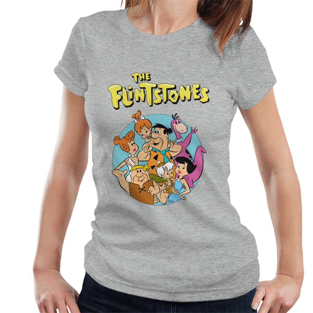 The Flintstones Characters Together Women's T-Shirt-ALL + EVERY