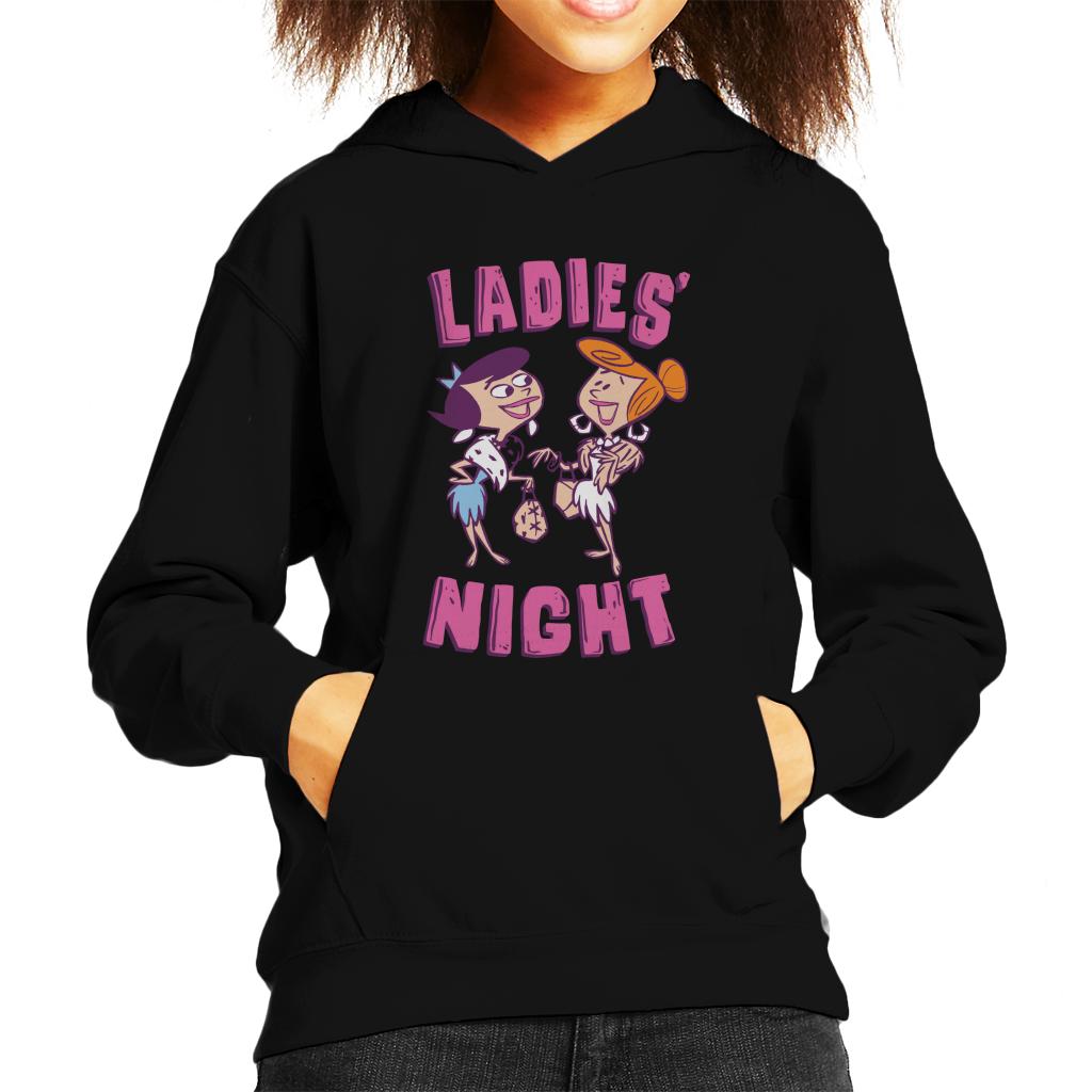 The Flintstones Betty And Wilma Ladies Night Kid's Hooded Sweatshirt-ALL + EVERY