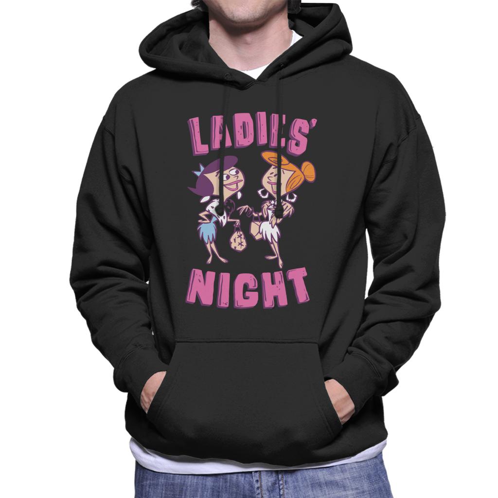 The Flintstones Betty And Wilma Ladies Night Men's Hooded Sweatshirt-ALL + EVERY