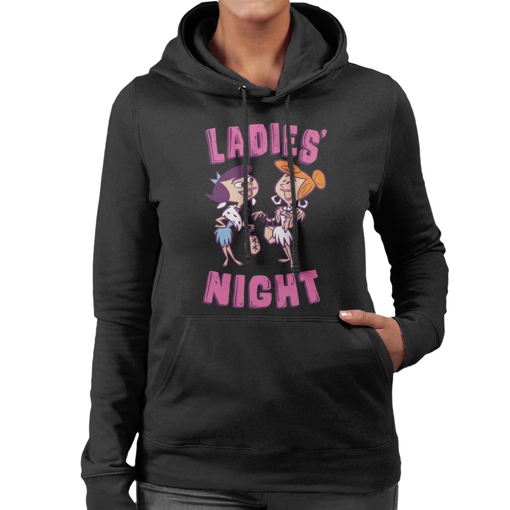 The Flintstones Betty And Wilma Ladies Night Women's Hooded Sweatshirt-ALL + EVERY