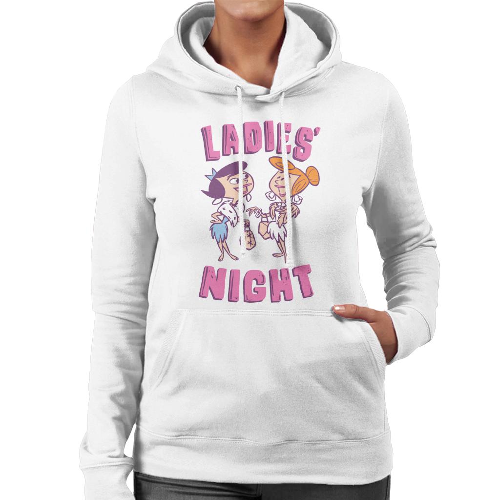 The Flintstones Betty And Wilma Ladies Night Women's Hooded Sweatshirt-ALL + EVERY