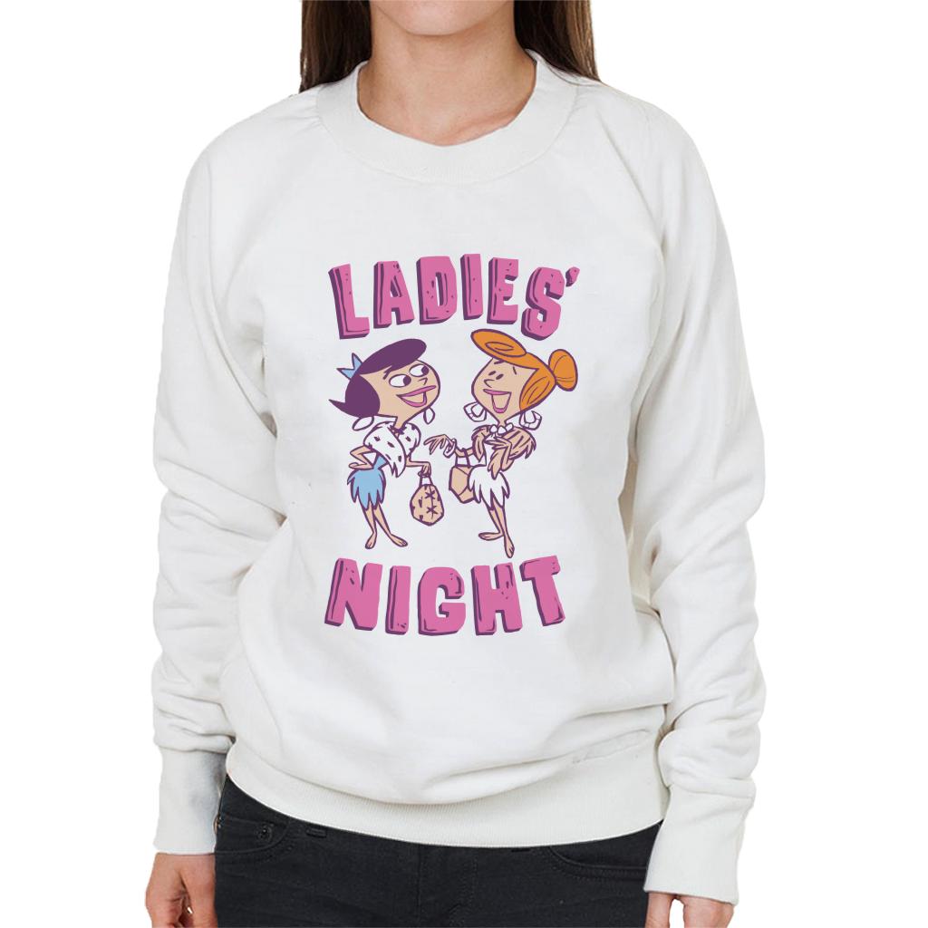 The Flintstones Betty And Wilma Ladies Night Women's Sweatshirt-ALL + EVERY