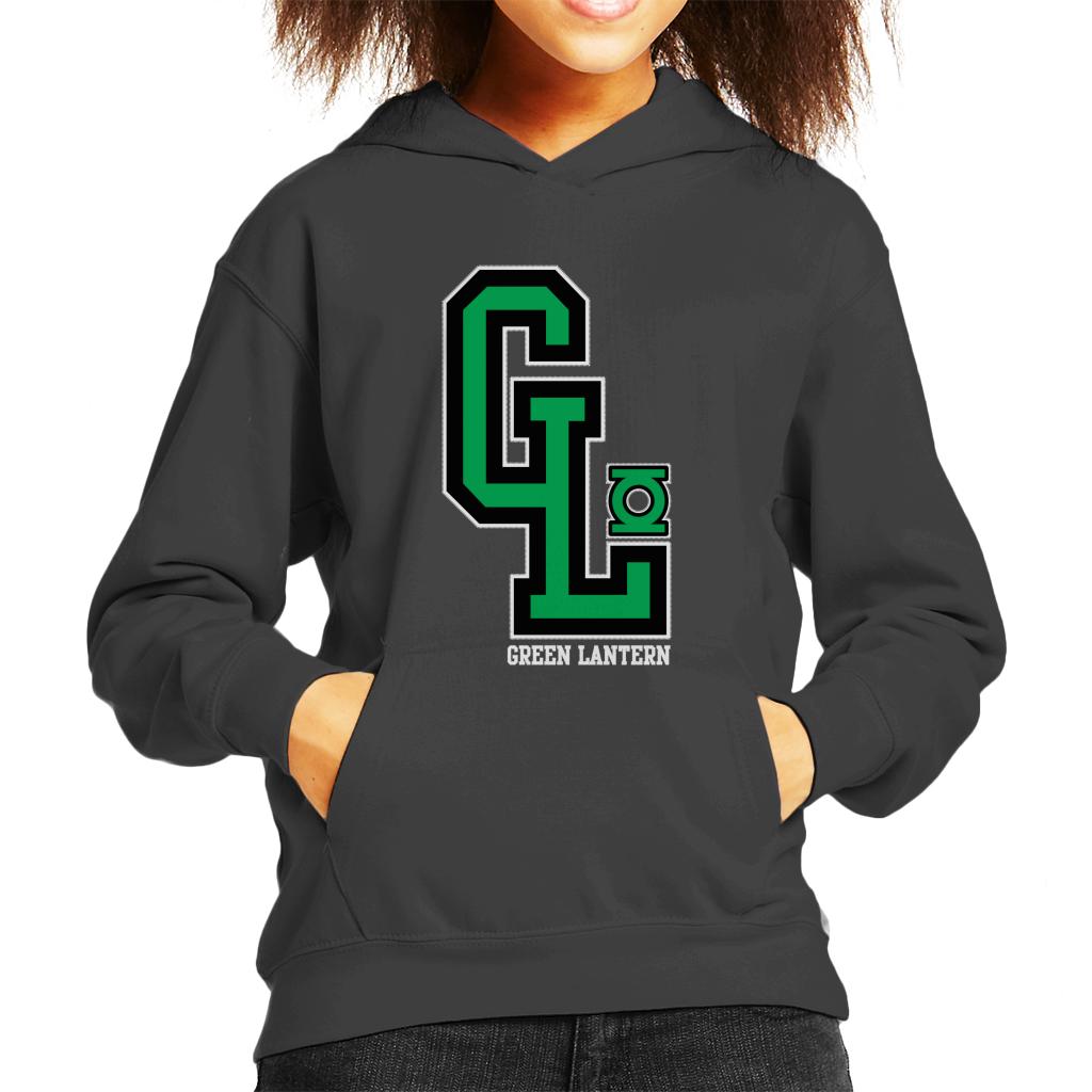 Green Lantern GL College Sports Initials Kid's Hooded Sweatshirt-ALL + EVERY