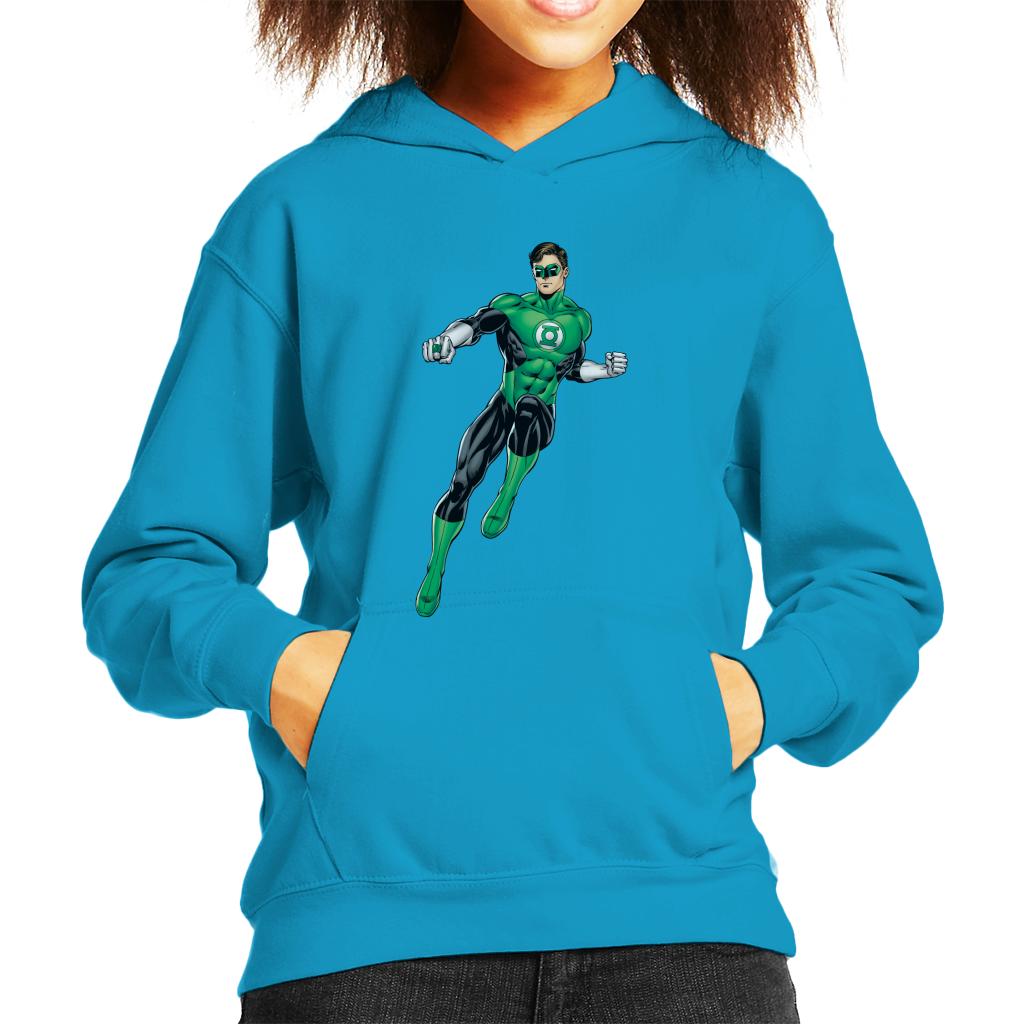 Green Lantern Ring Pose Kid's Hooded Sweatshirt-ALL + EVERY